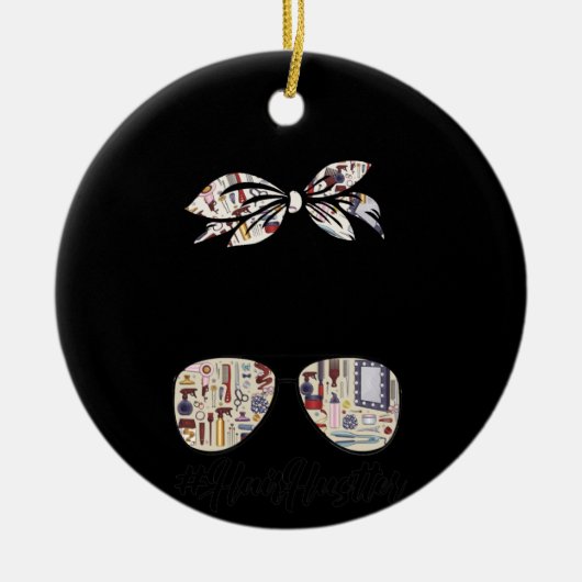 Hair Hustler Friseursalon Friseur Messy B Keramik Ornament (Vorne)