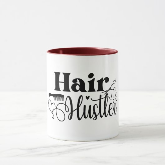 Hair Hustler Minimalistisch Hair Stylist Tasse (Zentrum)