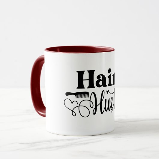 Hair Hustler Minimalistisch Hair Stylist Tasse (Vorderseite Links)