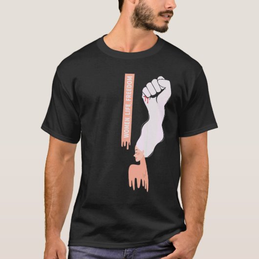 Hair Illustration Life Freedom Zan Zendegi A T-Shirt (Vorderseite)