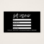 Hair Logo elegante Typografie Geschenkgutschein (Rückseite)