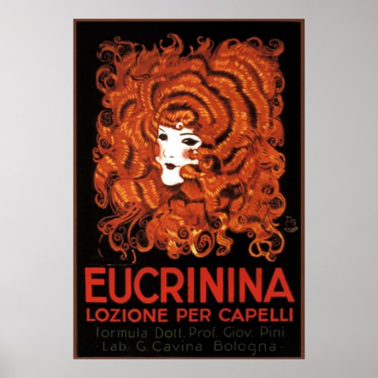 Hair Lotion, Italien, Eucrinina Vintage Werbung Poster (Vorne)