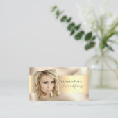Hair & Makeup Artist, DIY Bus. Name & Info, Gold Visitenkarte (Stehend Vorderseite)