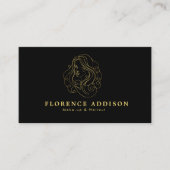 Hair Makeup Artist Modern Black QR Code  Visitenkarte (Vorderseite)