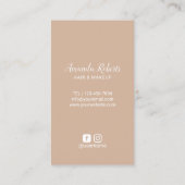 Hair & Makeup Artist Moderne Kurze Friseurin Visitenkarte (Rückseite)