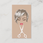 Hair & Makeup Artist Moderne Kurze Friseurin Visitenkarte (Vorderseite)