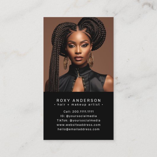 Hair Makeup Artist Moderner QR Code Visitenkarte (Rückseite)