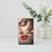 Hair Makeup Artist Moderner QR Code Visitenkarte (Stehend Vorderseite)