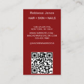 Hair Makeup Artist Moderner QR Code Visitenkarte (Rückseite)