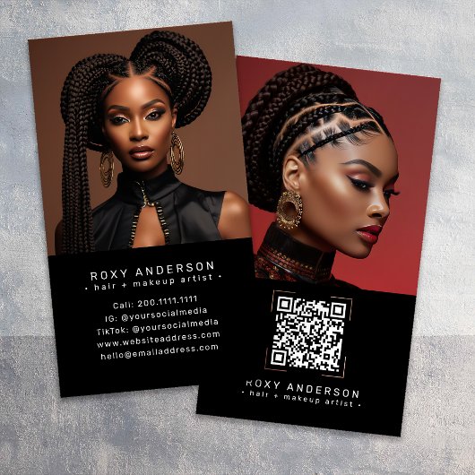Hair Makeup Artist Moderner QR Code Visitenkarte