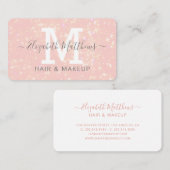 Hair Makeup Artist Pink Sparkle Visitenkarte (Vorne/Hinten)