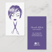 Hair & Makeup Artist Violet Kurz Haircut Girl Visitenkarte (Vorne/Hinten)