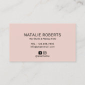 Hair & Makeup Beauty Salon Aquamarin & Pink Typogr Visitenkarte (Rückseite)