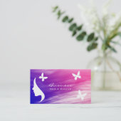 Hair & Makeup Girl Moderne Butterfliegen Schönheit Visitenkarte (Stehend Vorderseite)