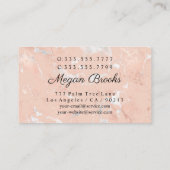 Hair & Makeup Künstler, Foto, Rose Gold Marmor Visitenkarte (Rückseite)