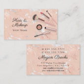 Hair & Makeup Künstler, Foto, Rose Gold Marmor Visitenkarte (Vorne/Hinten)