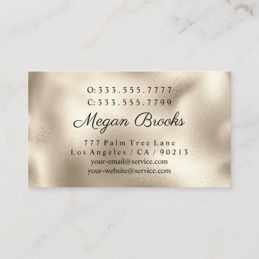 Hair & Makeup Künstler, Fotos, Gold-Visitenkarte Visitenkarte (Rückseite)