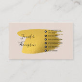 Hair & Makeup Künstler Gold Social Media Icons Visitenkarte (Rückseite)