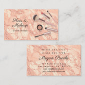 Hair & Makeup Künstler, Rose Gold Marmor, Vs 2 Visitenkarte (Vorne/Hinten)