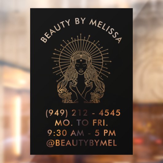 Hair Makeup Nails Salon Celestial Tarot Marketing Fensteraufkleber (Blatt 2)