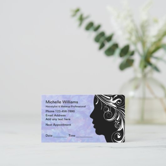 Hair Makeup Termin Visitenkarten Visitenkarte (Stehend Vorderseite)