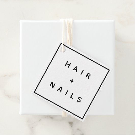 HAIR + NAILS Stylist elegantes Logo Geschenkanhänger (Beispiel)