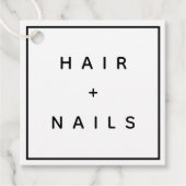 HAIR + NAILS Stylist elegantes Logo Geschenkanhänger (Vorderseite)