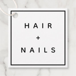 HAIR + NAILS Stylist elegantes Logo Geschenkanhänger