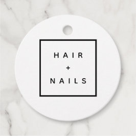 HAIR + NAILS Stylist elegantes Logo rund Geschenkanhänger