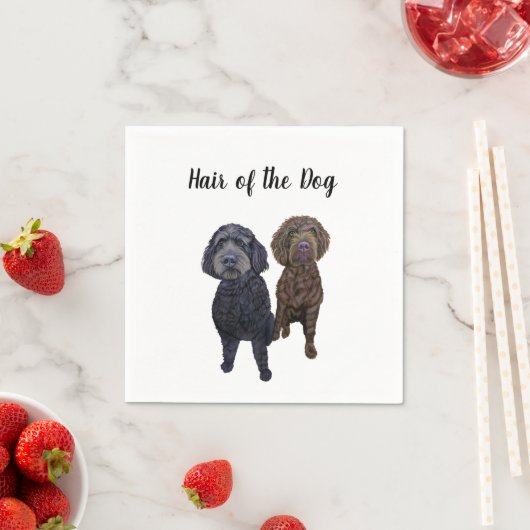 "Hair of the Dog" Hochzeitscocktail Napkins Serviette (Beispiel)