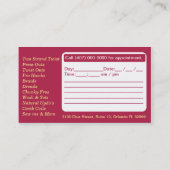 Hair Salon American Stylist Business Cards Terminkarte (Rückseite)