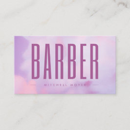 Hair Salon Barber Lila Holographisch Visitenkarte