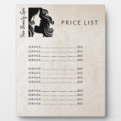 Hair salon black grey leather look price list fotoplatte (Vorderseite)