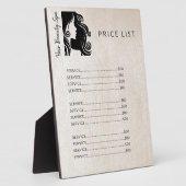 Hair salon black grey leather look price list fotoplatte (Seite)