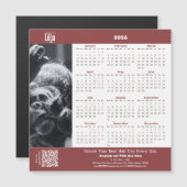 Hair Salon Burgundy White 2026 Calendar Magnet (Vorne/Hinten)