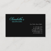 Hair Salon Business Card Swirl Blue Black Visitenkarte (Rückseite)