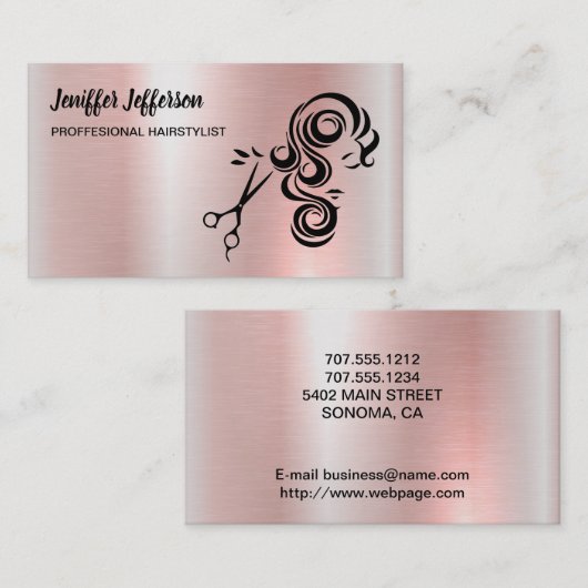 Hair Salon Business Card Terminkarte (Vorne/Hinten)