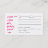 Hair Salon Business Cards Terminkarte (Rückseite)