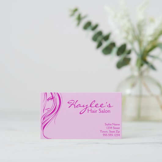 Hair Salon Business Cards Visitenkarte (Stehend Vorderseite)