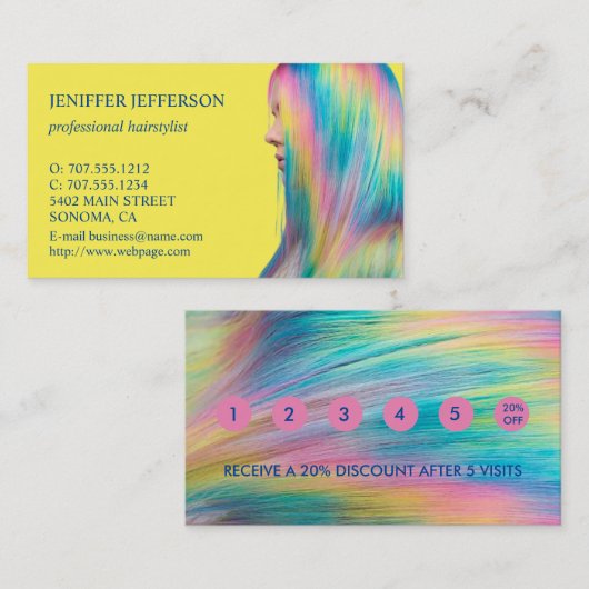 Hair Salon Customer Loyalty Business Card Terminkarte (Vorne/Hinten)