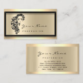 Hair Salon Eyelash Extension Makeup Artist Gold Visitenkarte (Vorne/Hinten)