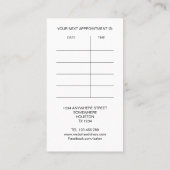 Hair Salon Firmenname Mitarbeiter Ernennung Visitenkarte (Rückseite)