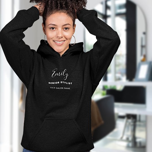 Hair Salon Firmenname Mitarbeiter Job Titel Schwar Hoodie