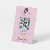 Hair Salon Google Review Pink Pedestal Sign Sockelschild (Vorderseite)