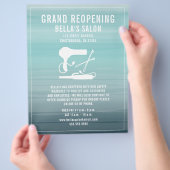 Hair Salon Grand Wiedereröffnung Aqua Ombre Flyer (Hand)
