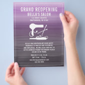 Hair Salon Grand Wiedereröffnung Lila Ombre Flyer (Hand)