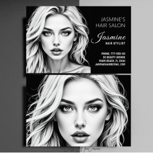 Hair Salon Hair Stylist Dark Visitenkarte