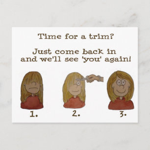 Hair Salon Kundencoupon-Erinnerung für Trim Postkarte