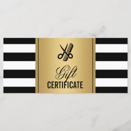 Hair Salon Logo Geschenkgutschein Gold B&W Streife
