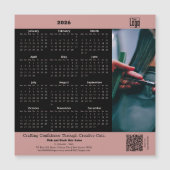 Hair Salon Pink Black 2026 Calendar Magnet (Vorderseite)